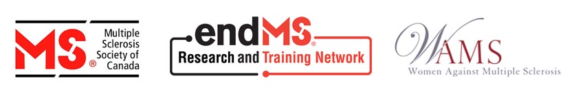 Multiple Sclerosis Society of Canada, endMS Research and Training Network and Women Against MS logos