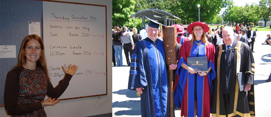 Presenting at a graduate seminar and at PhD convocation